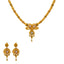 22K Yellow Gold, Enamel, & Kundan Choker Jewelry Set (54.8gm)