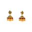 22K Yellow Gold Jhumka Earrings w/ Rubies (24.9gm)