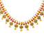 22K Gold Kasu Necklace w. Rubies & CZ Stones (80.8 grams)