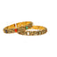 22K Antique Gold Navratan Bangle Set w/ Gems (36.4 grams)