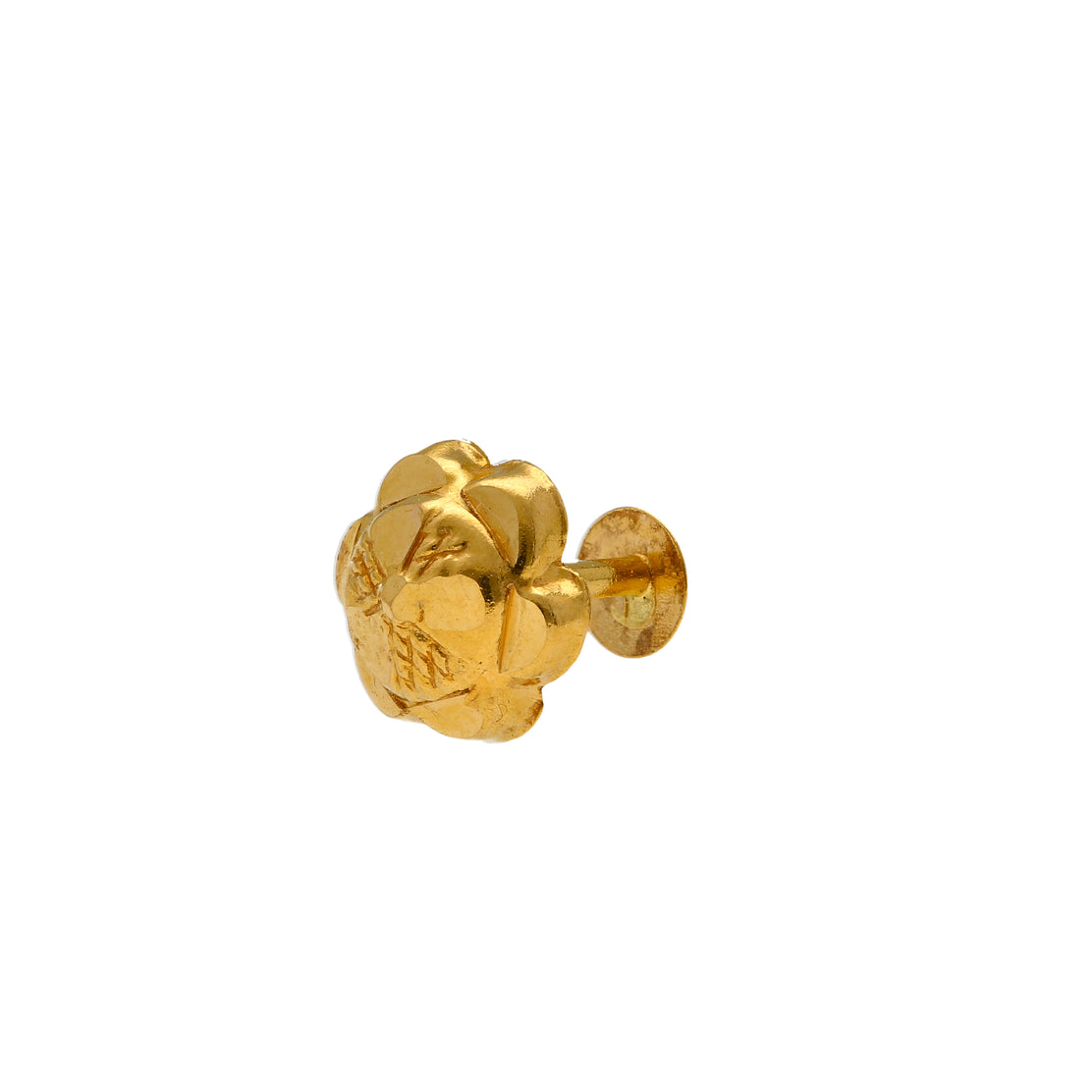 22K Gold Flower Nose Pin  Indian Flower Nose Ring - 0.2gm