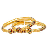 22K Gold Meenakari Pipe Bangle Set of 2 (70.2gm) | 
These classic meenakari bangles in 22k gold features the addition of a screw closure for extra s...