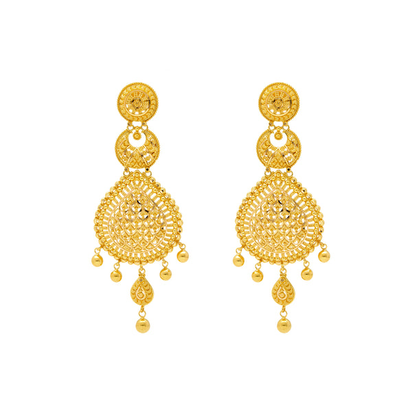 22K Yellow Gold Beaded Jewelry Set (118.1gm) | 
This traditional style 22 karat yellow gold jewelry set has beautiful beading and craftsmanship....