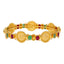 22K Yellow Gold & Gem Temple Bangle Set (32.3)