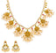 22K Yellow Gold Guttapusalu Necklace & Earrings Set W/ Rubies, Emeralds, CZ Gems, Cluster Pearls & Laxmi Accents - Virani Jewelers