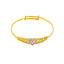 22K Multi Tone Gold Baby Bangles Set of 2 W/ Jagged Heart & Open Cut Designs - Virani Jewelers