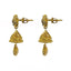 22K Yellow Gold Jhumki Drop Earrings W/ Ruby, Emerald & Teardrop Drop Pendant - Virani Jewelers