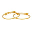 22K Yellow Gold Baby Bangles Set of 2 W/ Adjustable Bands 5 gm