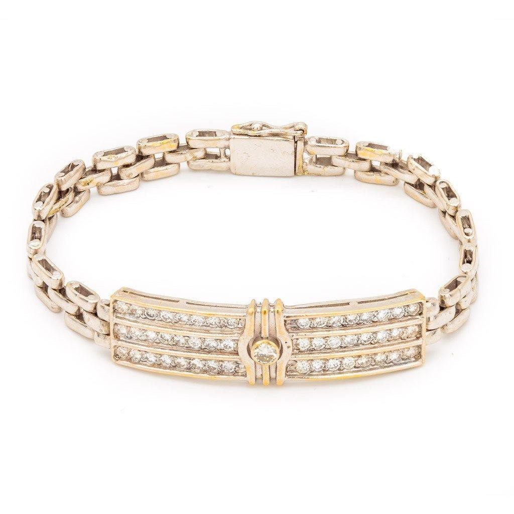 Two Tone Mens Diamond Bracelet – Crown Jewelers