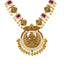 22K Yellow Gold, Emerald, Ruby, and CZ Lakshmi Necklace(42.5gm)