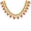 22K Yellow Gold, Emerald, Ruby, & CZ Necklace(42.6gm)