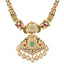 22K Yellow Gold, Emerald, Ruby, CZ, & Pearl Necklace(48.6gm)