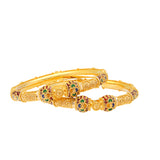 22K Yellow Gold Meenakari Pipe Bangle Set of 2 (59gm) | 


The colorful Meenakari pattern made from bright enamels brings a fun and vibrant appeal to thi...