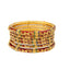 22K Yellow Gold Meenakari Pipe Bangle Set of 6 (93.2gm)