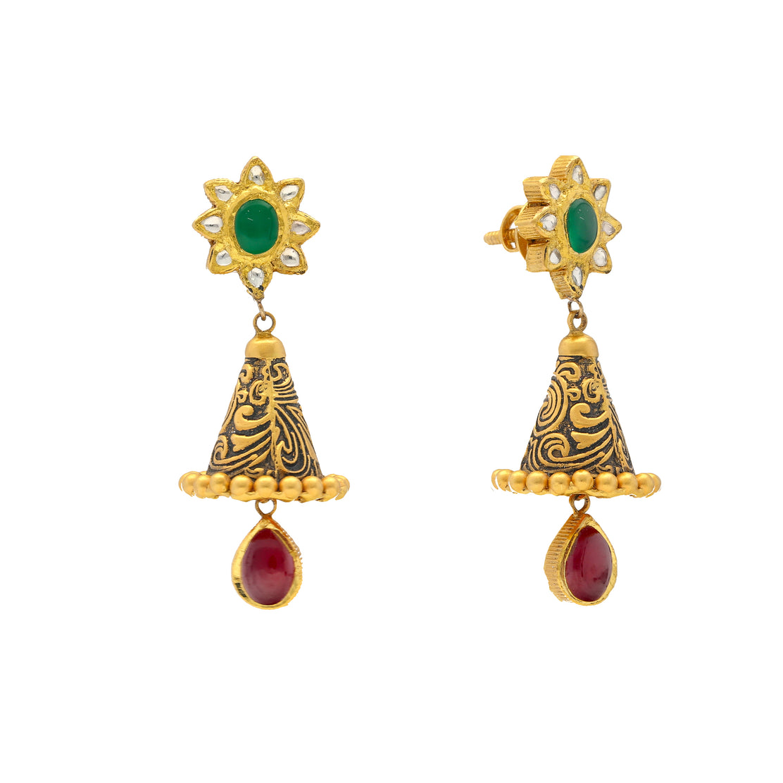 22K Yellow Gold Jhumka Earrings