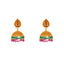 22K Yellow Gold & Gemstone Jhumki Earrings (18.4gm)