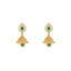 22K Yellow Gold, Emerald & CZ Jhumka Earrings (18.9gm)