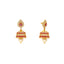 22K Yellow Gold, Ruby, Pearl & CZ Jhumka Earrings (21.9gm)