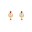 22K Yellow Gold, Ruby & CZ Earrings (10.1gm)