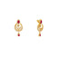 22K Yellow Gold, Ruby & CZ Earrings (10.1gm)