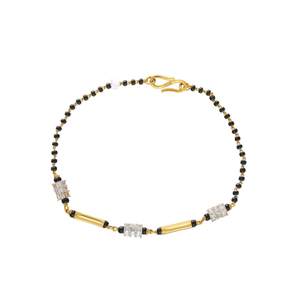 Gold Beaded Bracelet - White Gold/Silver – Vivien Frank Designs
