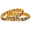 22K Yellow Gold, CZ, Gems & Kundan Bangle Set of 2 (37gm)