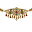 An image of a beautiful 22K yellow gold choker necklace with gemstone accents from Virani Jewelers