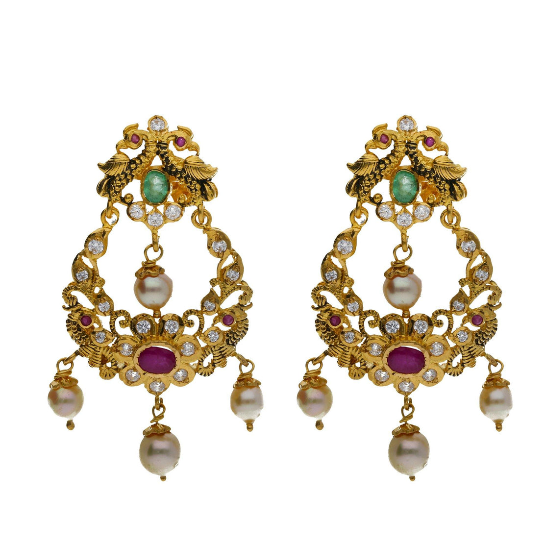 Green Color Gold Plated Chandbali Earring 8637-2627 – Dazzles Fashion and  Costume Jewellery