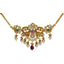 An image of a beautiful 22K yellow gold necklace with radiant gemstones from Virani Jewelers