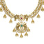 An image of a 22K yellow gold chandelier necklace with emerald, pearl, ruby, and CZ accents from Virani Jewelers