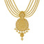 A close-up image of the dreamcatcher pendant on the 22K gold necklace from Virani Jewelers.