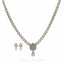 4.95CT Diamond Necklace & Earrings Set in 18K Gold W/ Pear Frame Pendant & Single Drop Pearl - Virani Jewelers