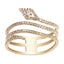 0.28CT Stacked Snake Diamond Ring Set In 14K Yellow Gold - Virani Jewelers