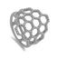 Minimalist 0.47 ct Diamond Ring in 14k White Gold Honeycomb Shape - Virani Jewelers