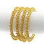 22K Yellow Gold Studded Bangles W/ Side Handpaint Enamel, Set of 4 - Virani Jewelers