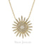 0.43CT Diamond Sun Pendant Necklace set in 14K Yellow Gold - Virani Jewelers